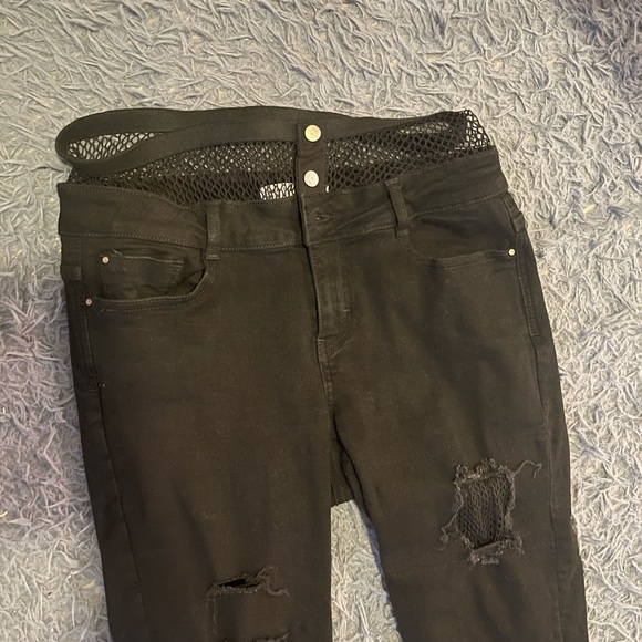 Zara black fishnet jeans - Picture 6 of 8
